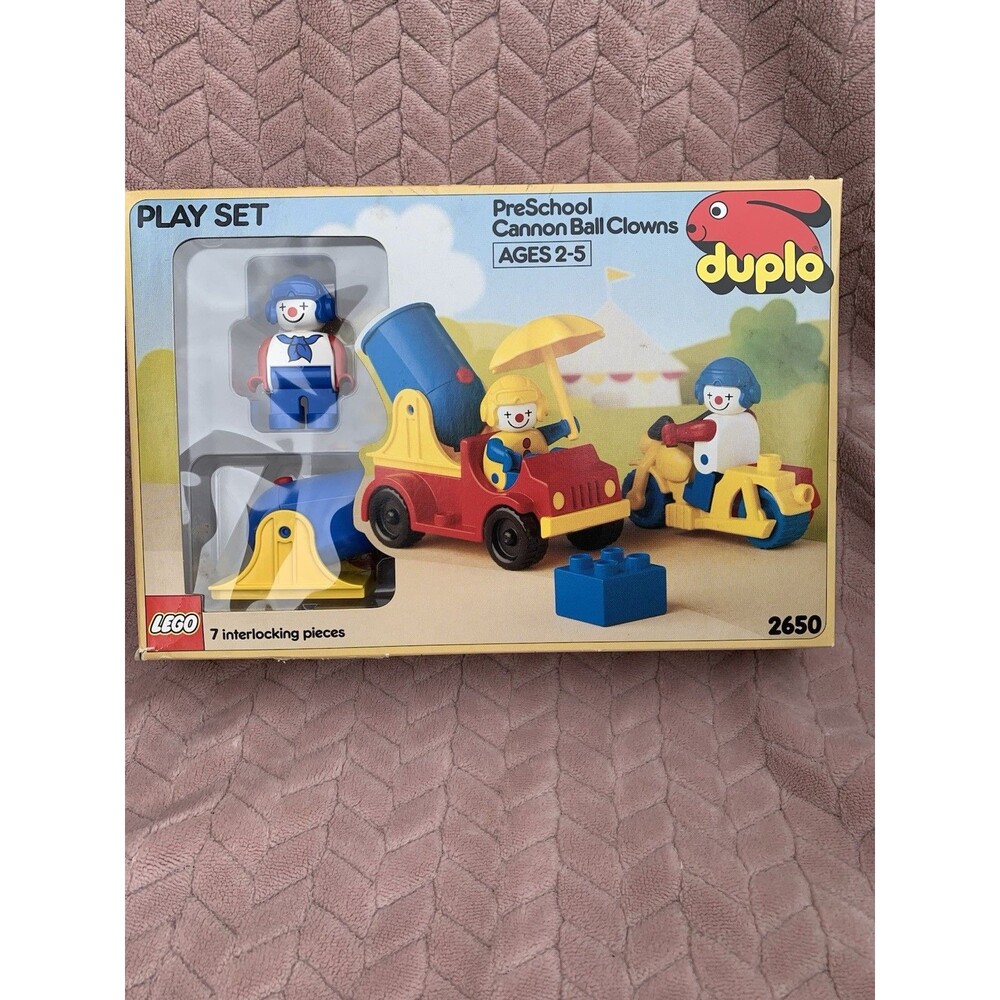 Vintage Complete 1990 Lego/Duplo Preschool Cannon Ball Clowns - #2650 In Box
